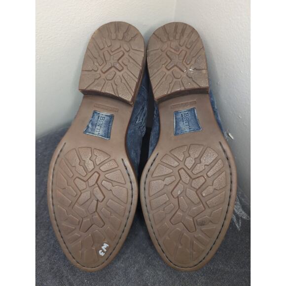 B.OC. Born Katherina distressed boho southwestern blue suede leather booties 8.5 - Picture 6 of 7